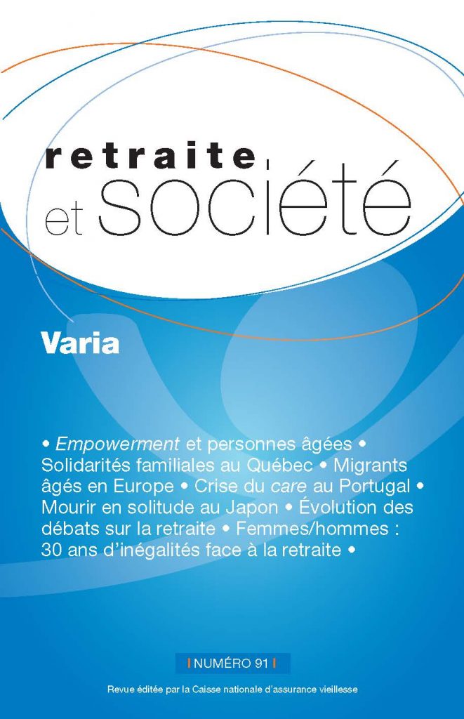 Couverture du numéro 91 de la revue Retraite et société - Varia